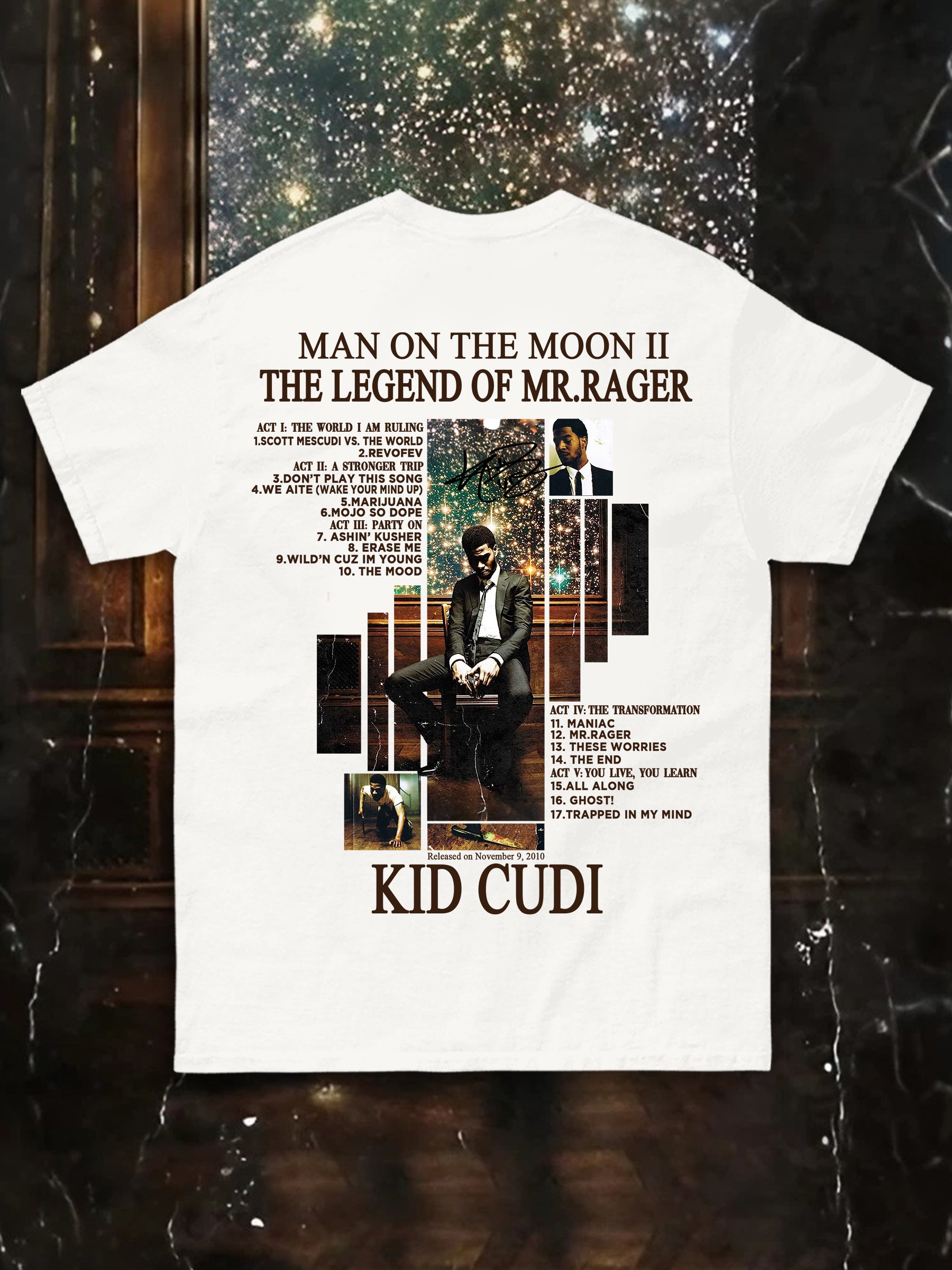 T-shirt MAN ON THE MOON II - Introvrtee